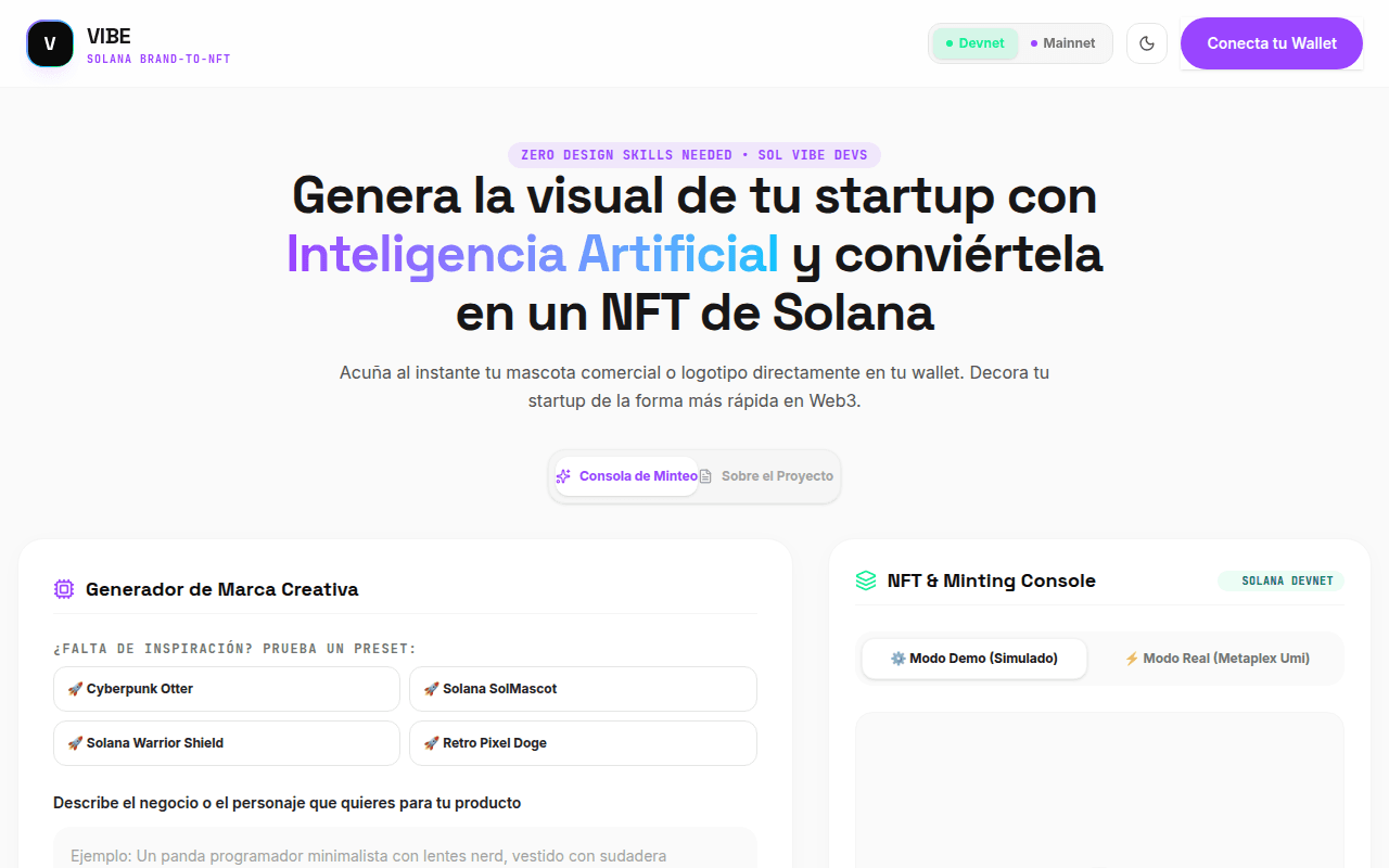 Captura de Brand to NFT
